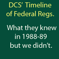 Damascus Citizens' Timeline of Federal Regulations. What  they knew in 1988-1989.